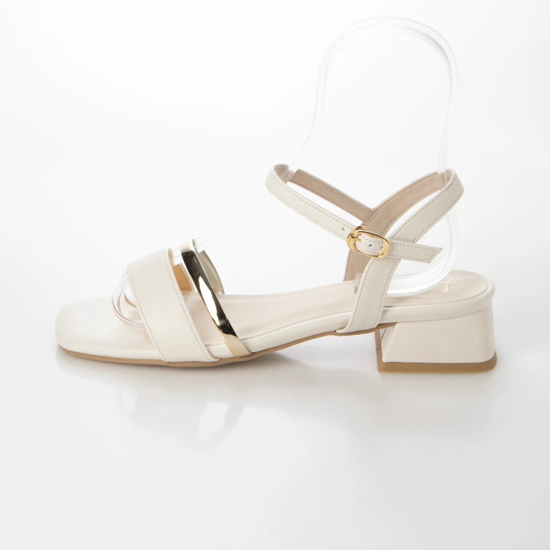 日本製 Launa lea 細方頭綁帶涼鞋 (0521) Ivory