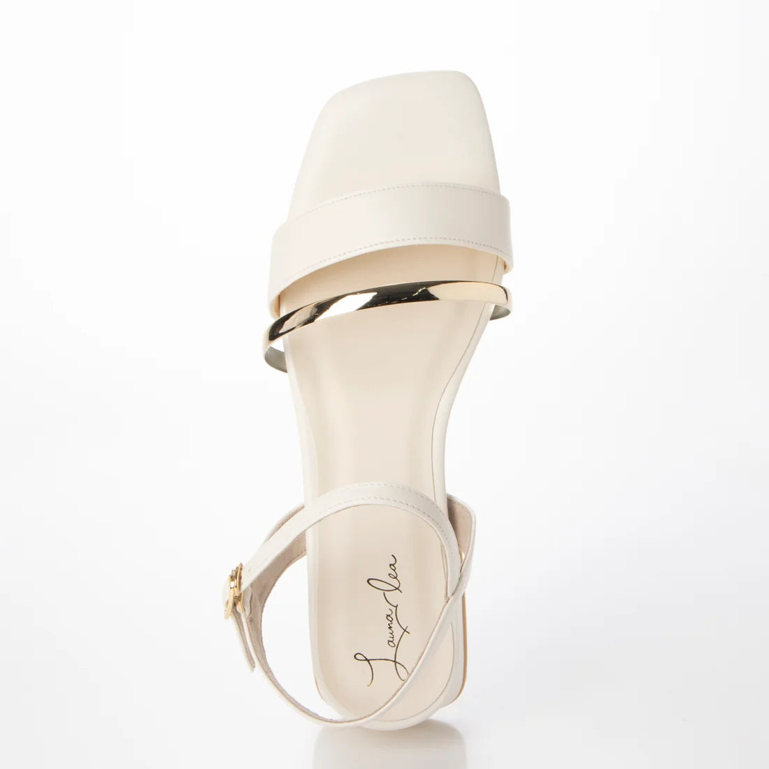 日本製 Launa lea 細方頭綁帶涼鞋 (0521) Ivory
