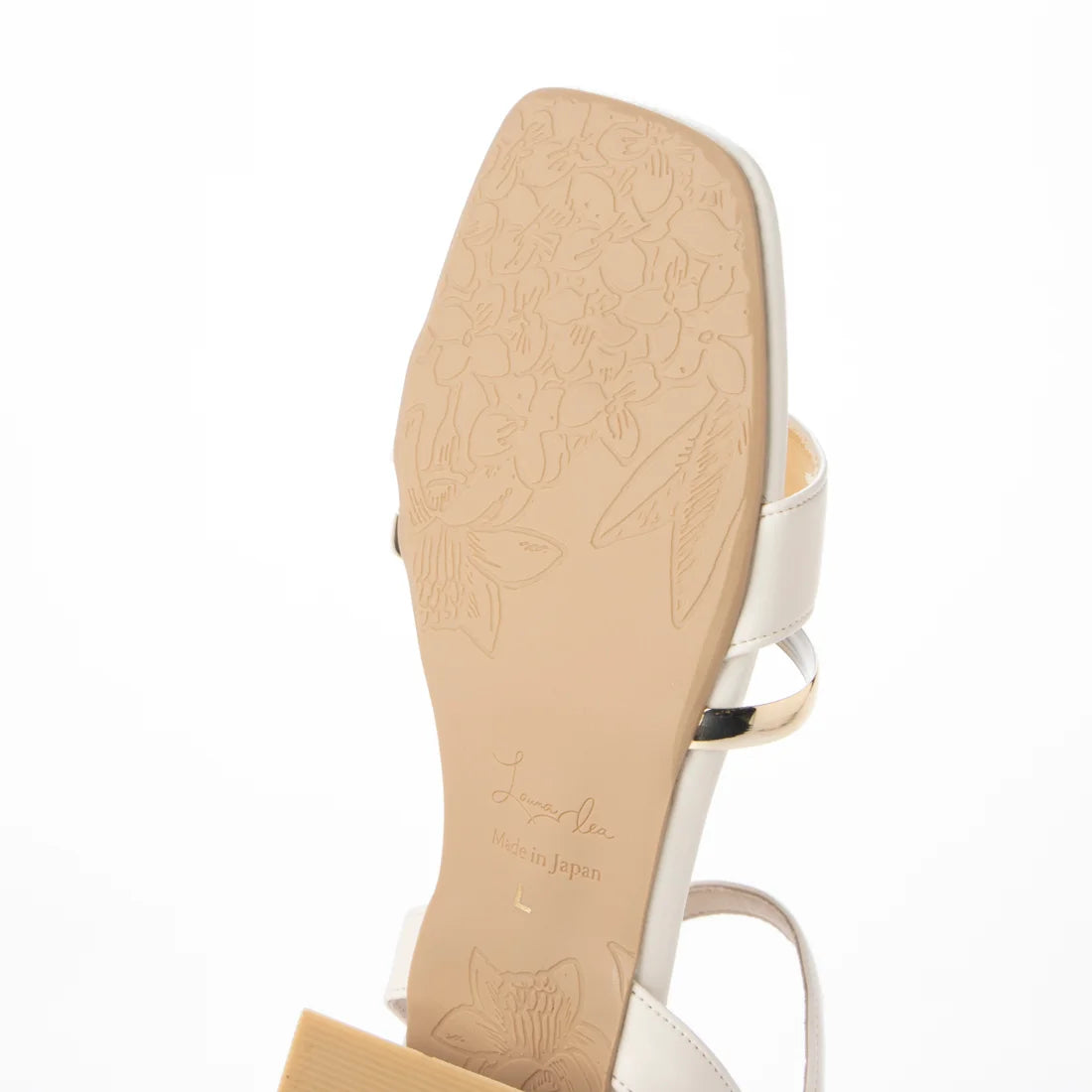 日本製 Launa lea 細方頭綁帶涼鞋 (0521) Ivory