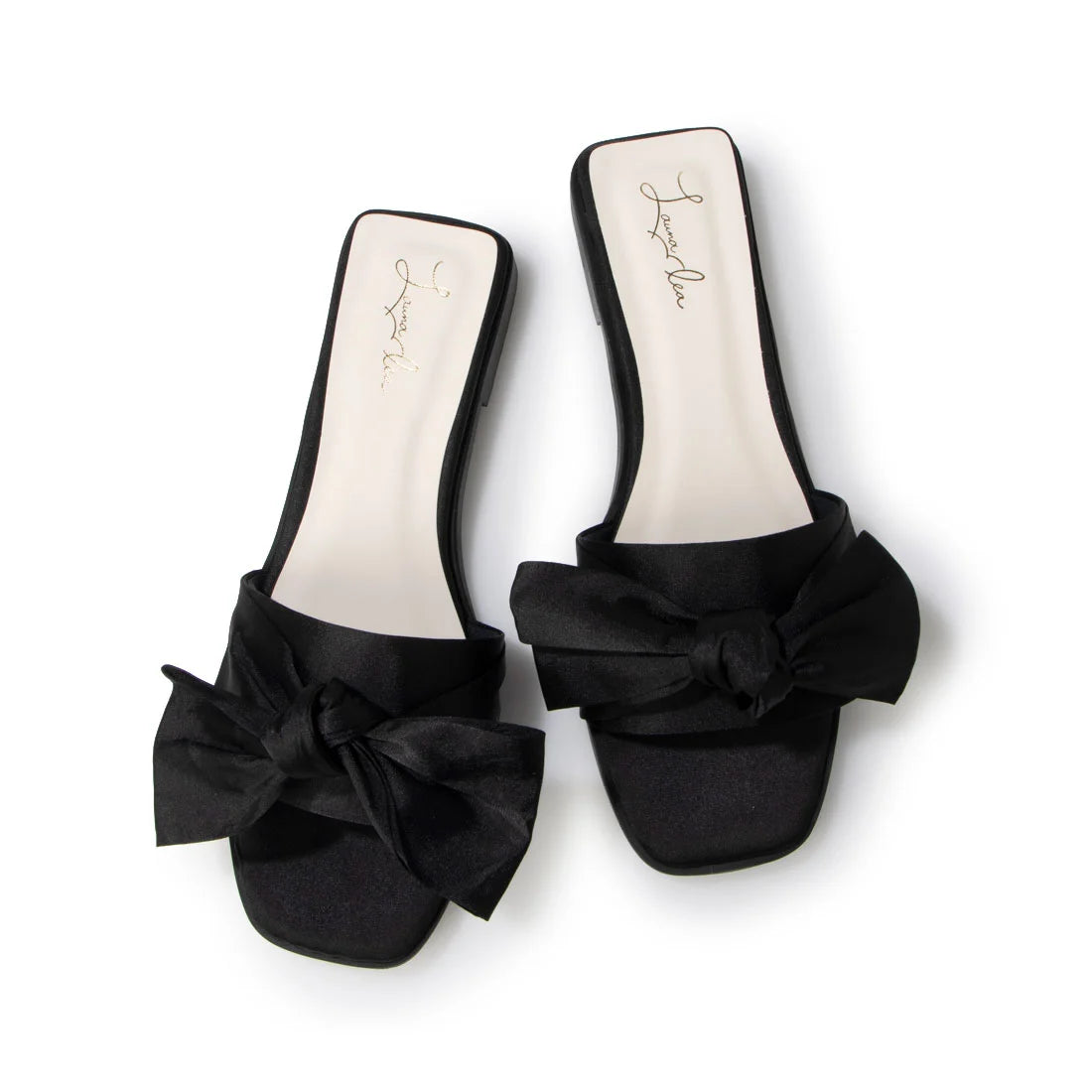 日本製 Launa Lea 絲帶方頭平底涼鞋 (524) Black