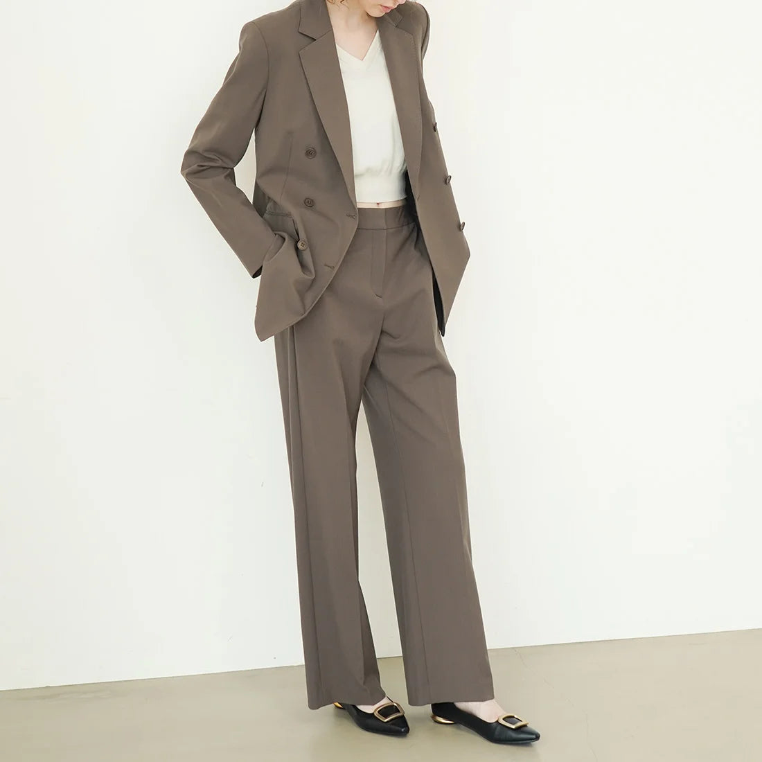 日本製 Launa lea 方扣平底樂福鞋( 576 ) (黑色/Black)