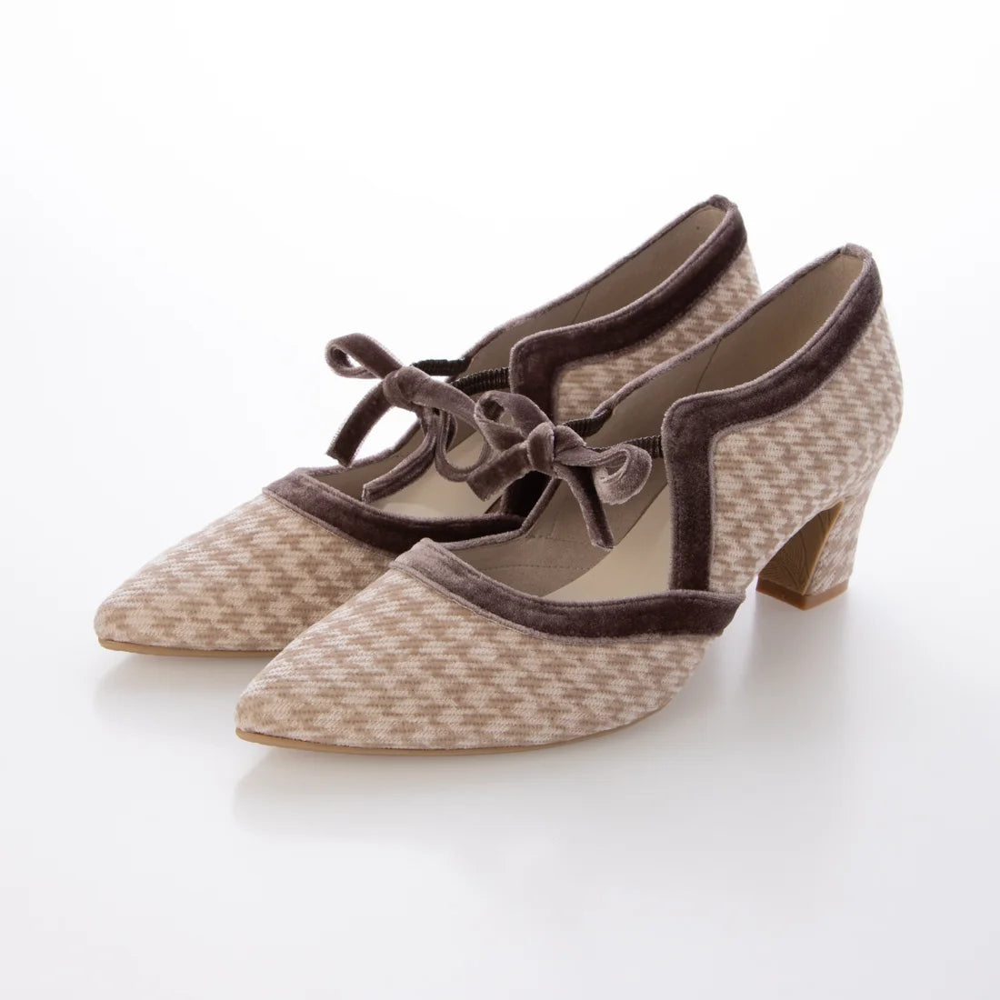 【新品預訂】日本製 Launa Lea 6cm蝴蝶結瑪莉珍高跟鞋(577) (杏色 Z/C / Beige Z/C)