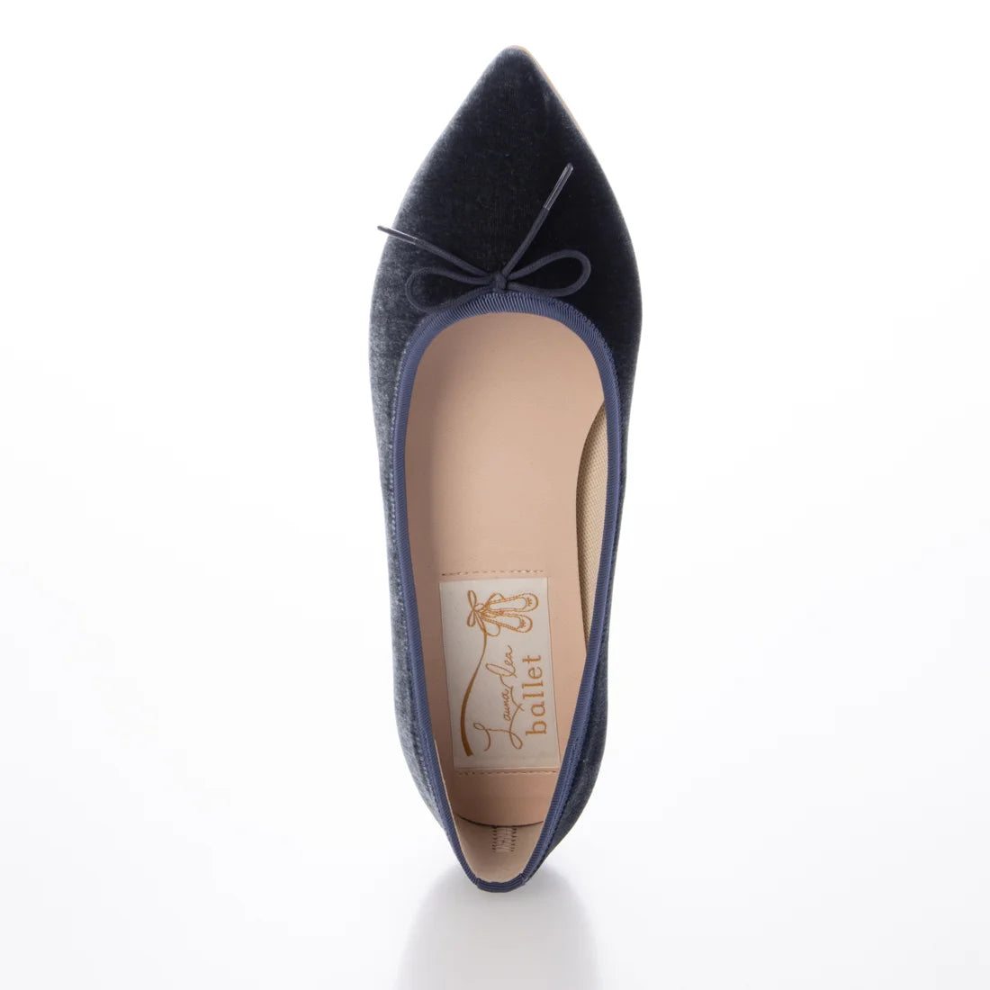【新品預訂】日本製 Launa lea 尖頭絨毛蝴蝶結芭蕾平底鞋 (B4613A) (灰藍色 Z / Blue Grey Z)