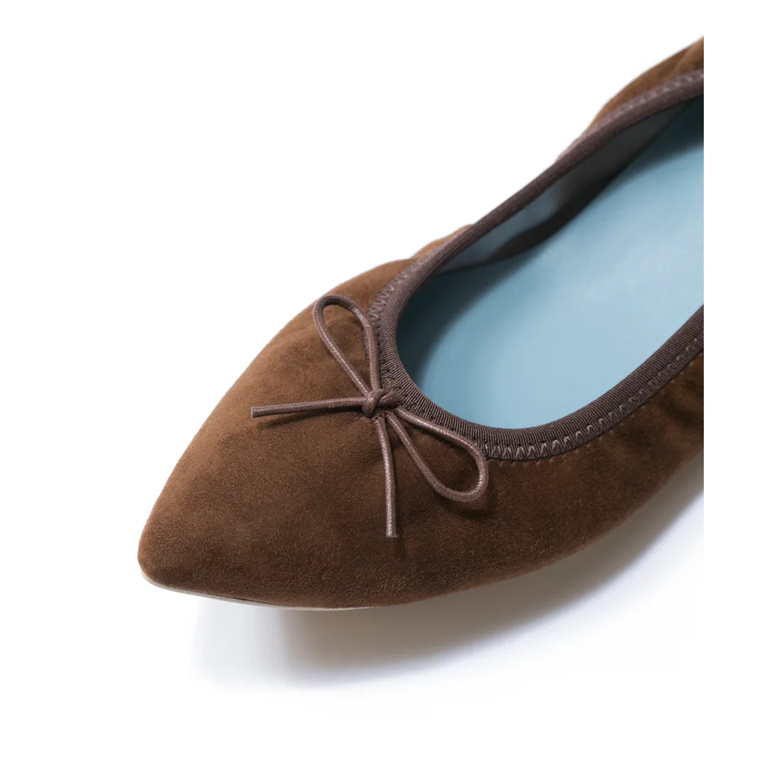 日本製【珍珠色調防水】Emma Francis 真皮 尖頭平底芭蕾舞鞋(01b-L S105)(Brown leather suede) (ブラウン レザースエード)