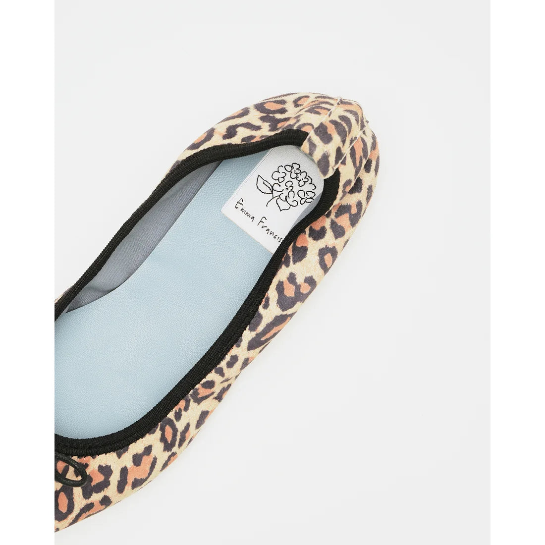 日本製【珍珠色調防水】Emma Francis真皮 尖頭平底芭蕾舞鞋(01b-L S328)(Leopard print leather suede)(レオパード柄 レザースエード)