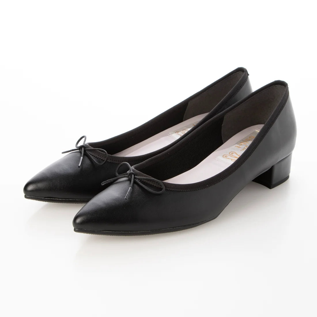 日本製 Launa lea 3.5cm踭蝴蝶結尖頭啞面芭蕾晴雨鞋 ( RB9001A ) (黑色/Black)
