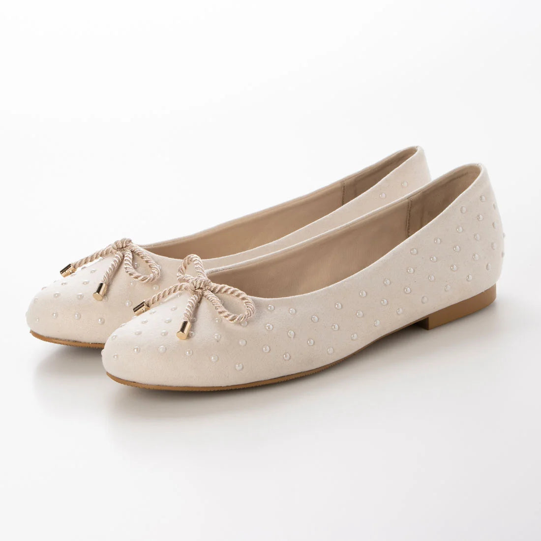 【新品預訂】日本製 Lauf Oletta 扭繩緞帶珍珠芭蕾鞋(L111 IVORY-S) (象牙色)