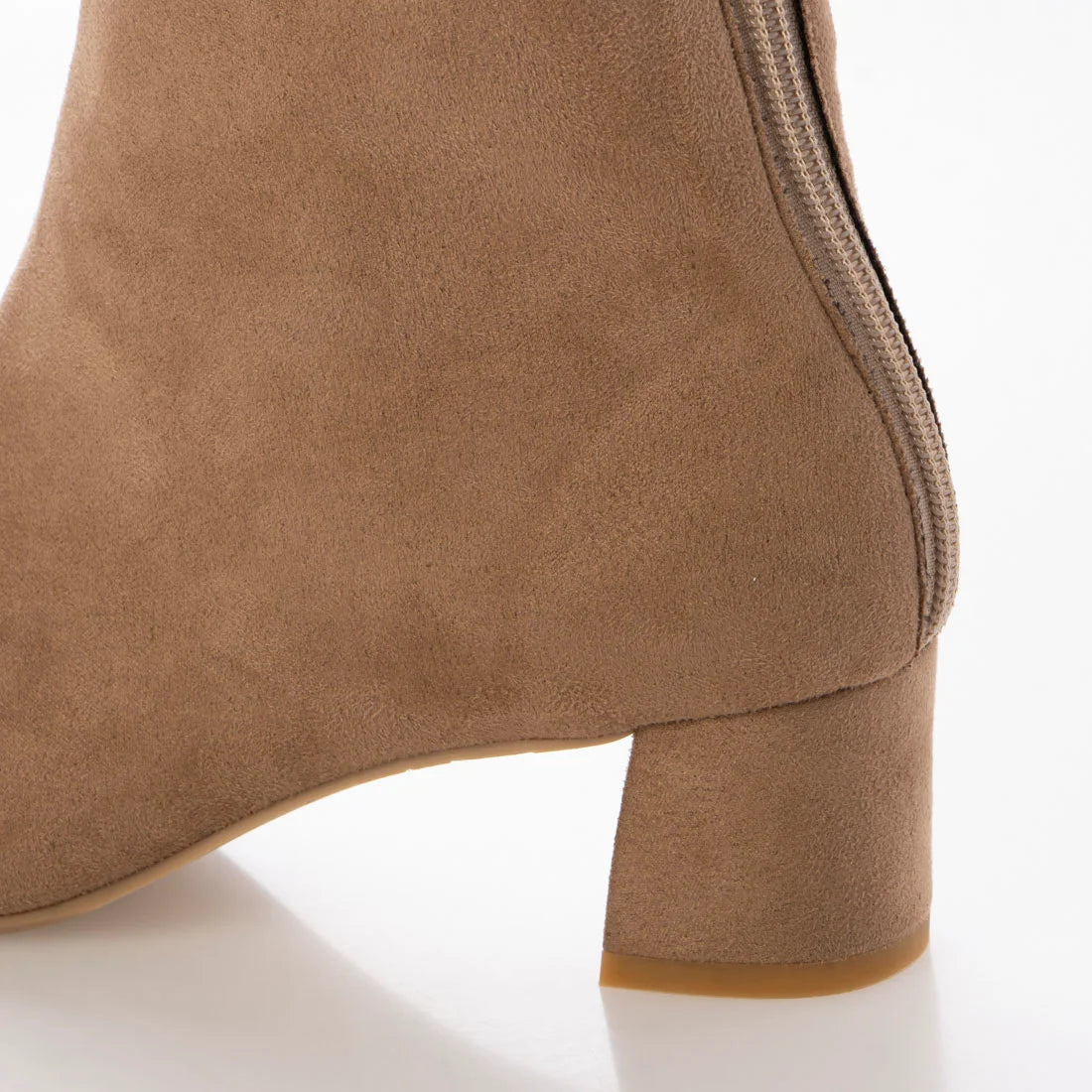 日本製 Launa Lea 4cm 彈性方頭短靴 (587)(杏色/beige S)