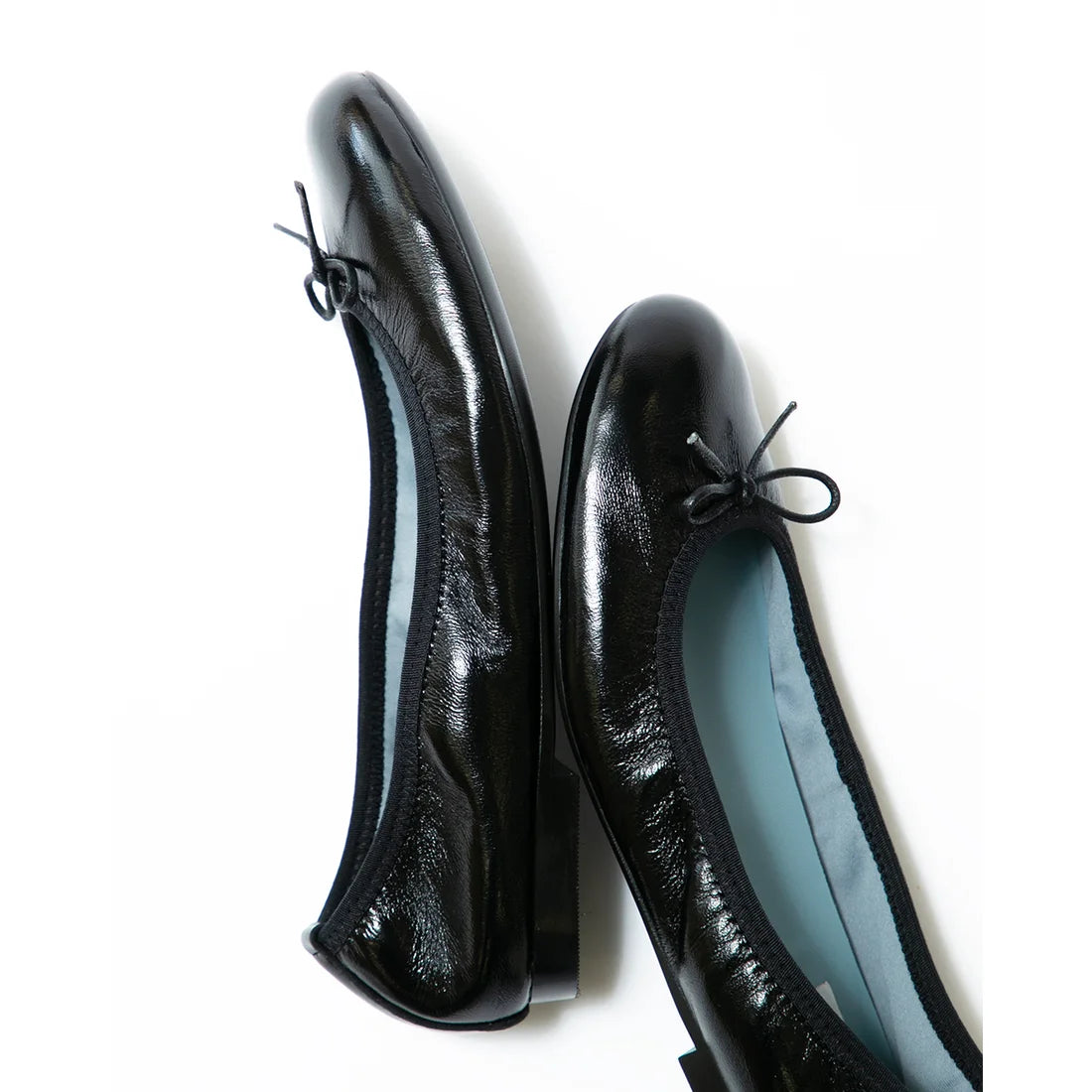 日本製【珍珠色調防水】Emma Francis 真皮 圓頭平底芭蕾舞鞋(02b-L M101)(Black Leather Mylar)(ブラック レザーマイラー)