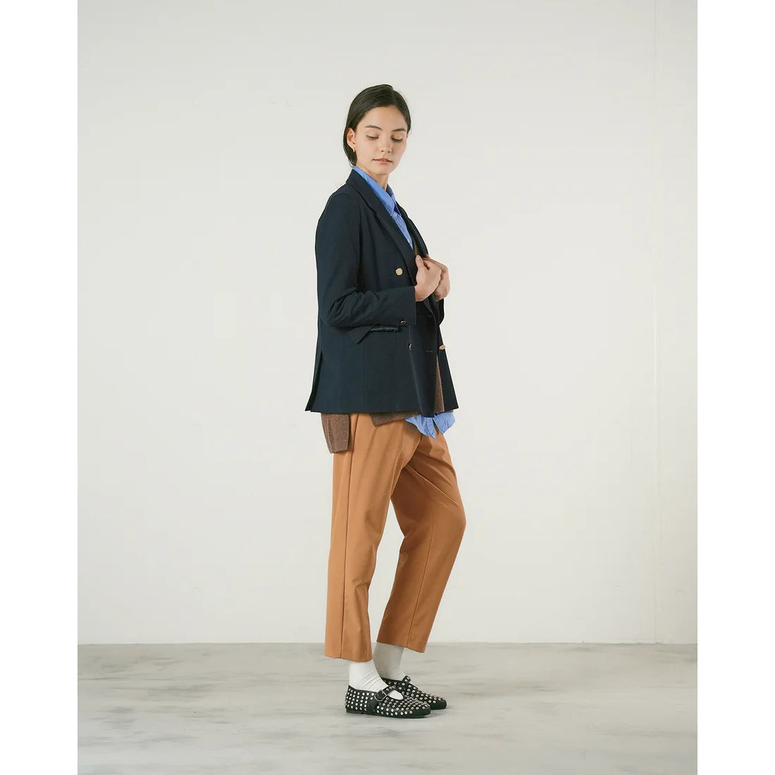 日本製Emma Francis Mary Jane 鉚釘鞋(黑色平滑皮革)(9c-P 101 )BLK