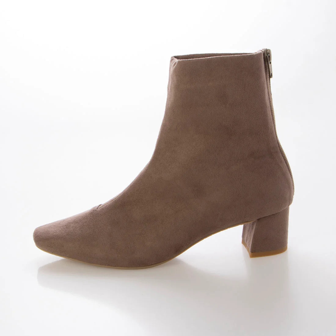 日本製 Launa Lea 4cm 彈性方頭短靴 (587)(淺杏色/L beige S)