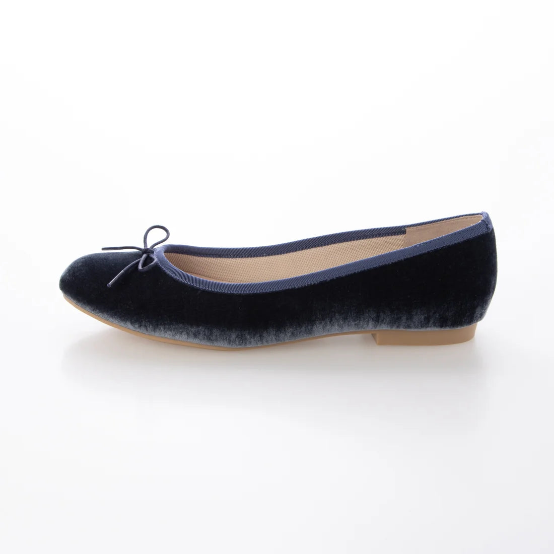 【新品預訂】日本製 Launa lea 圓頭絨毛蝴蝶結芭蕾平底鞋 (B1613A) (灰藍色 Z / Blue Grey Z)