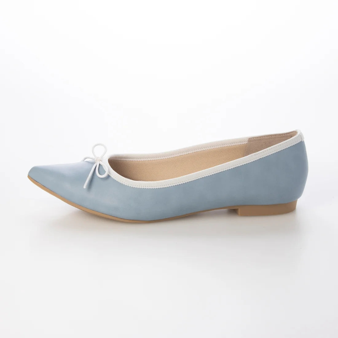 日本製 Launa lea 蝴蝶結尖頭啞面芭蕾晴雨鞋( RB4001A ) (淺藍色/L Blue)