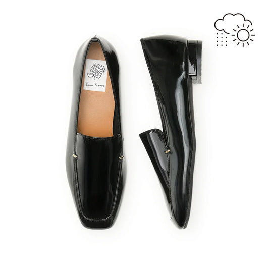 【新品預訂】日本製Emma Francis 防水方頭 2cm踭樂福鞋(黑色漆皮)(03z-E 101)  BLK