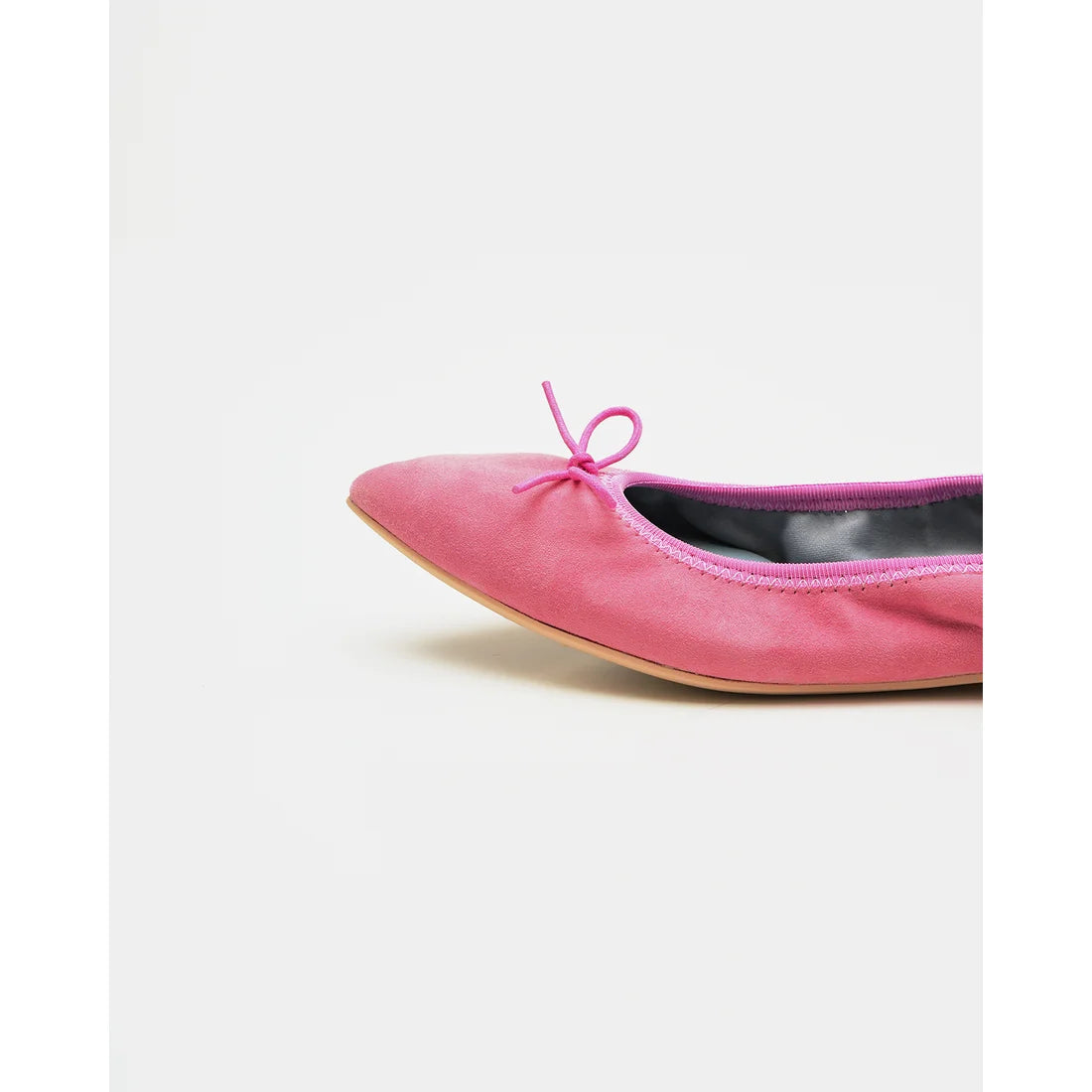 日本製【珍珠色調防水】Emma Francis 真皮 尖頭平底芭蕾舞鞋(01b-L S143)(Dark Pink leather suede) (ダークピンク レザースエード)