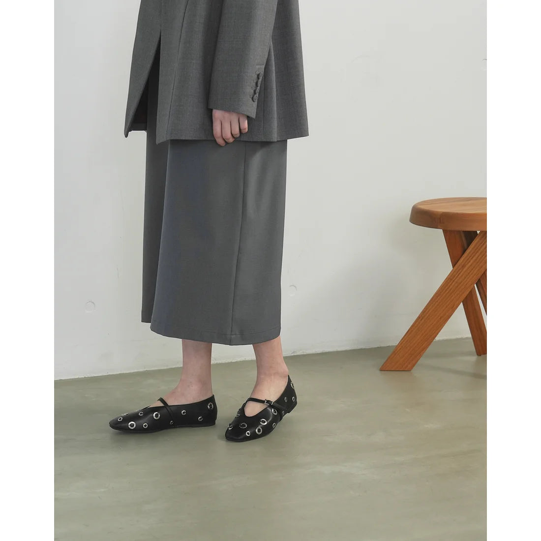 【新品預訂】日本製Emma Francis 眼扣綁帶瑪麗珍鞋(黑色光滑)( 03ad-P 101 ) BLK