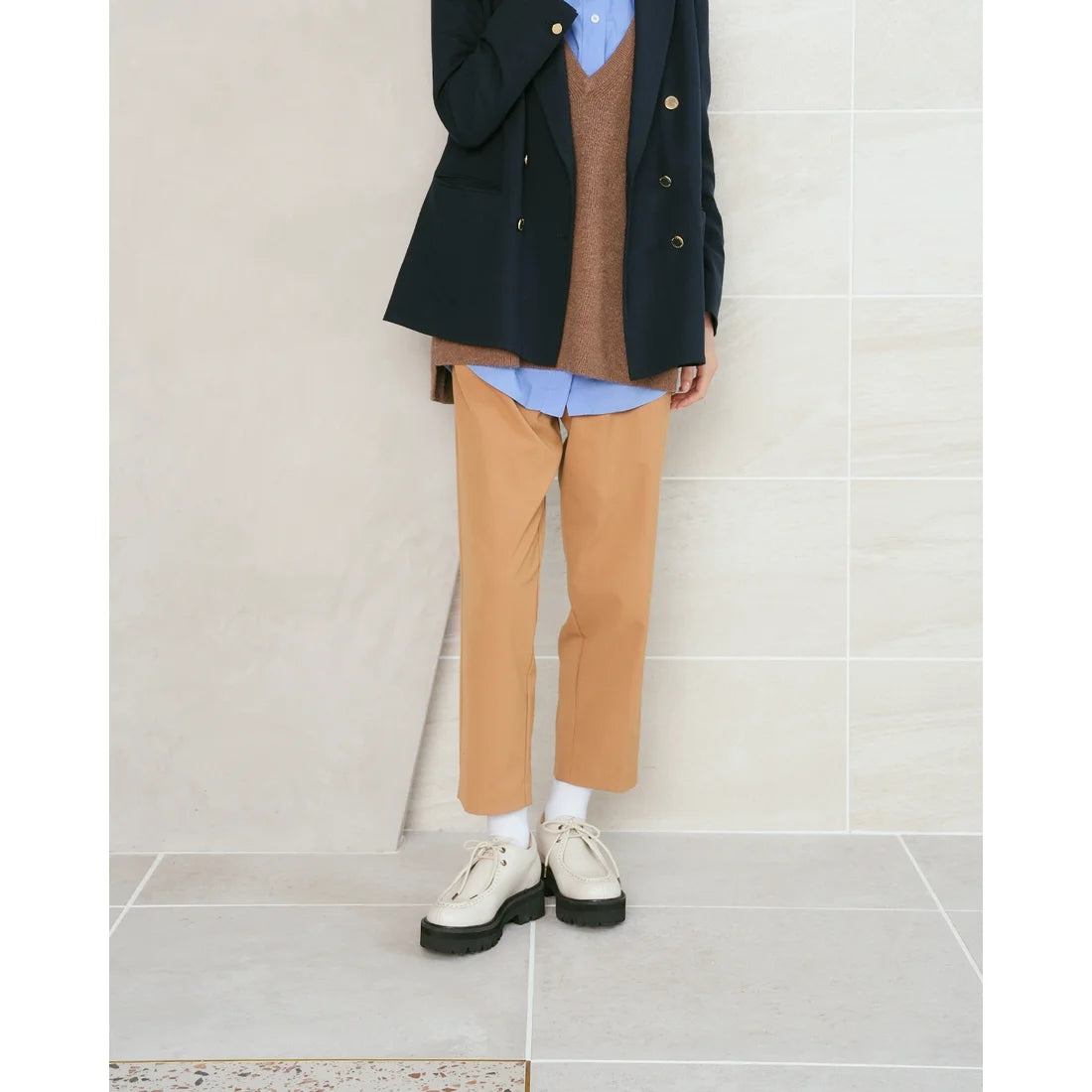 日本製Emma Francis 綁帶樂福鞋(象牙色漆面)( 2003a-E 177 )IVO
