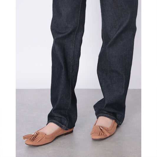 【新品預訂】日本製 Lauf Oletta 鑲邊流蘇設計的氣質平底鞋(LH120 Camel-S) (駝色)