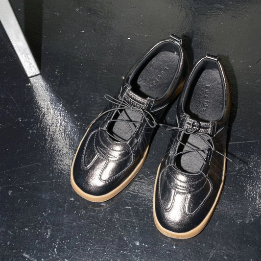 【新品預訂】日本潮牌Lucida 黑色 Titawin 華麗金屬材質方形頭鞋( 4124 BLK )