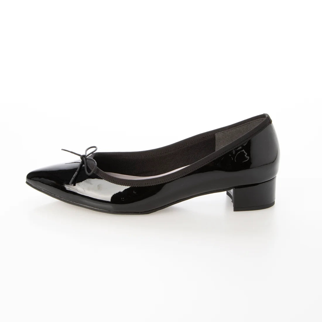 日本製 Launa lea 3cm踭蝴蝶結尖頭亮面芭蕾晴雨鞋( RB9401A ) (黑色/ Black)