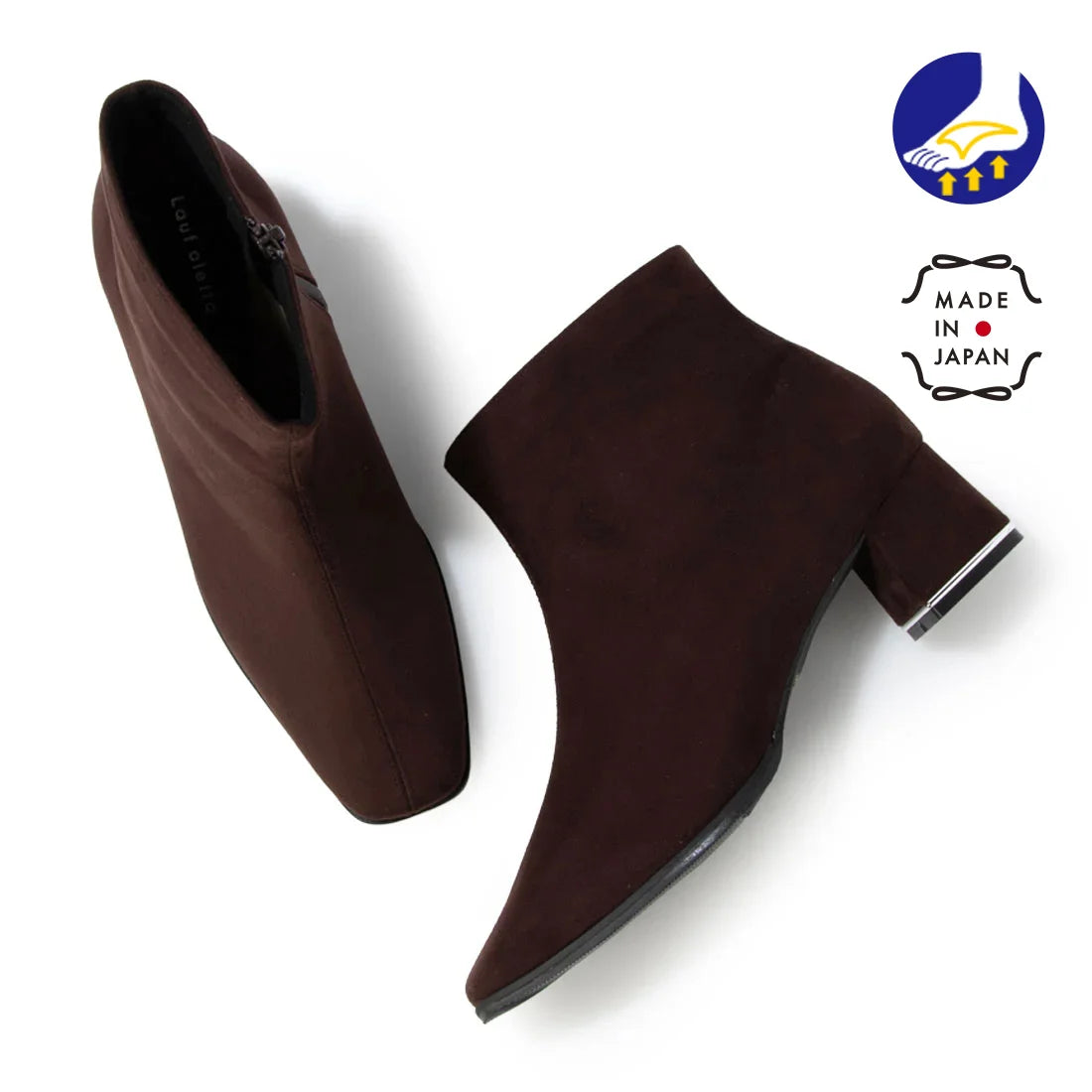 【新品】日本製 Lauf Oletta  5cm踭 足弓支撐短靴(LM119 D.Brown-S)(深棕色)(LRM119)