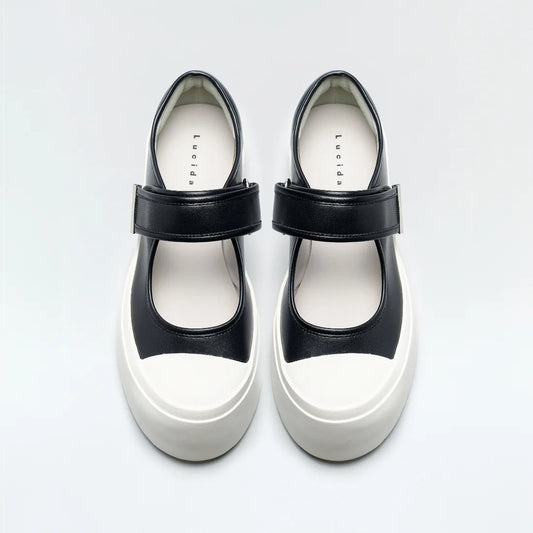 日本潮牌Lucida 黑色 Chara 時尚酷感厚底Mary Jane鞋 ( 4222 BLK )