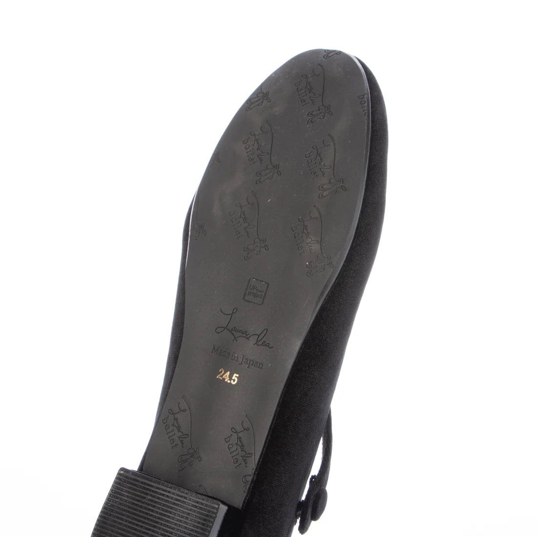 【新品預訂】日本製Launa lea 黑色絲絨材質交叉帶芭蕾鞋 (B1614A) (Black Z)