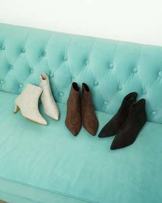 【新品】日本製 Launa lea 5cm踭尖頭短靴(611) (藍灰色Z/C / Blue Grey Z/C )