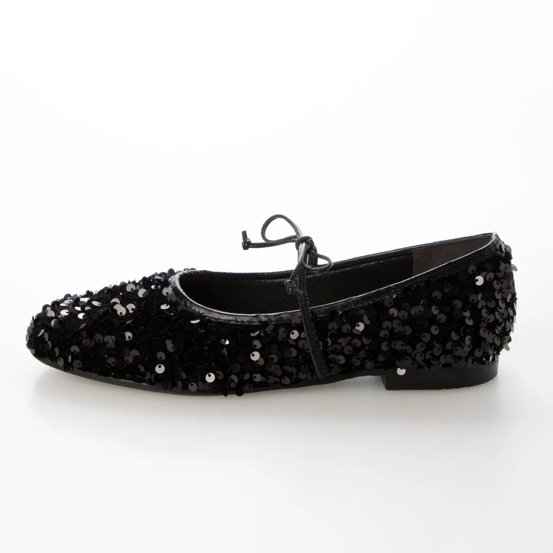 日本製Launa lea 亮片芭蕾平底鞋 (B7608A) (Black Z)