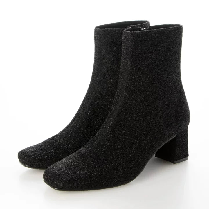 日本製 Launa Lea 6cm閃閃方頭短靴 (582)(黑色Z/Black Z)