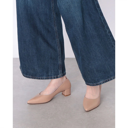 【新品預訂】日本製 Lauf Oletta {ALL-WEATHER} 4.5cm踭防水尖頭高跟鞋(LRH125 Beige) (杏色)