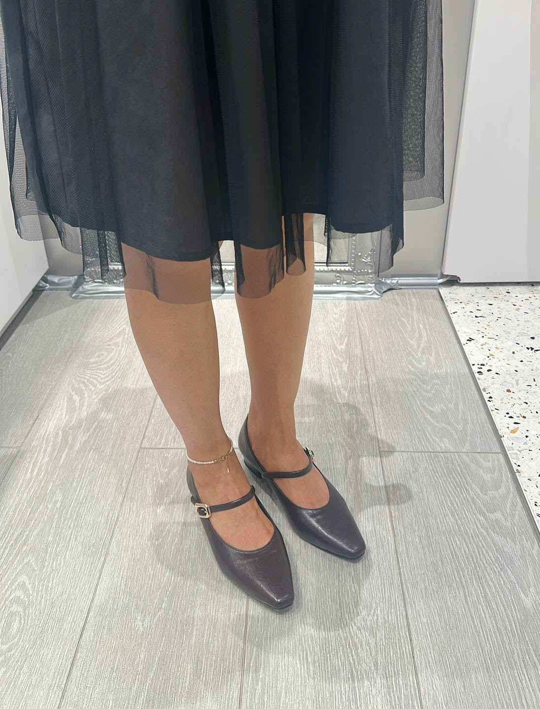 【新品預訂】日本製 Launa lea 2.5cm踭扣環肩帶樂福鞋 (609) (D 棕色/ D Brown)