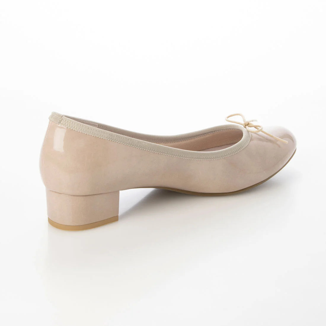 日本製 Launa lea 3cm踭蝴蝶結圓頭亮面芭蕾晴雨鞋( RB5401A ) (杏色/ Beige E)