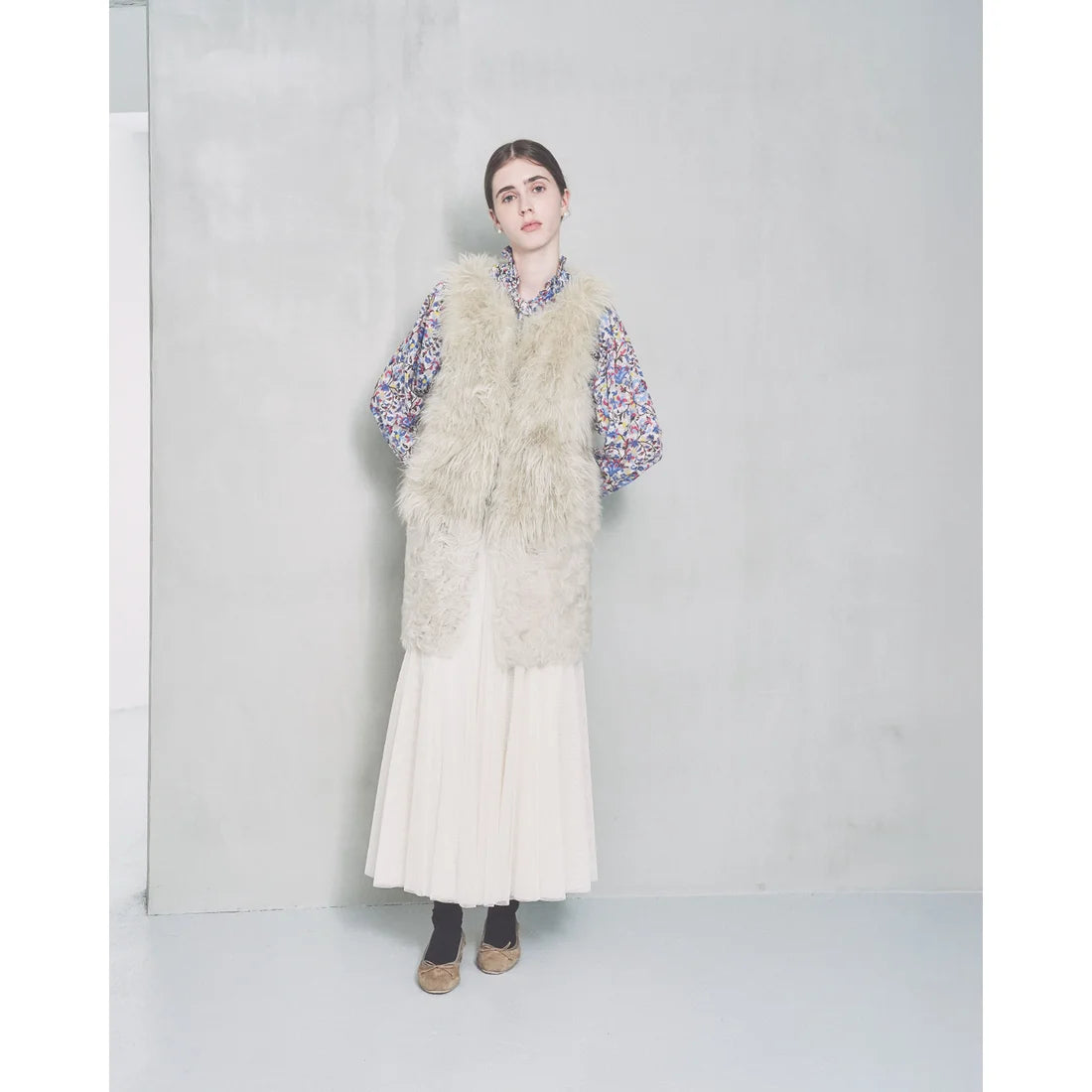 【新品預訂】日本製Emma Francis 真皮防潑水3cm踭絨面芭蕾舞鞋(炭灰色)(3001c-L S155) Charcoal Grey