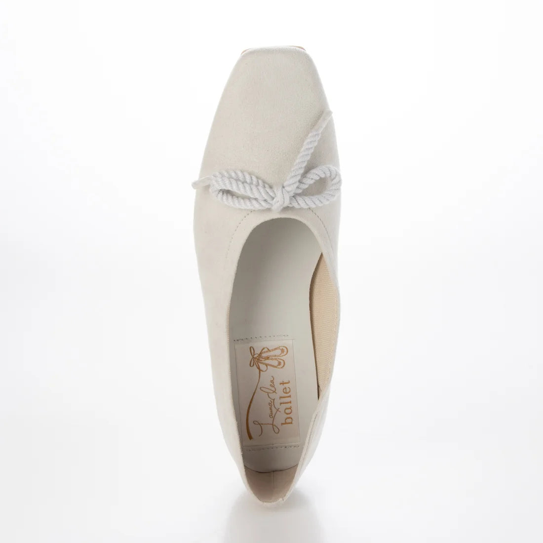 【新品預訂】日本製 Launa lea 繩蝴蝶結方頭絨毛芭蕾舞鞋(B7102A)(淺灰色 S / L Grey S)