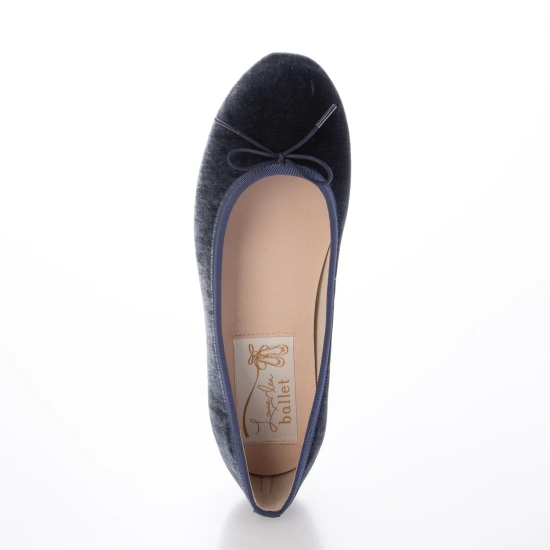 【新品預訂】日本製 Launa lea 圓頭絨毛蝴蝶結芭蕾平底鞋 (B1613A) (灰藍色 Z / Blue Grey Z)
