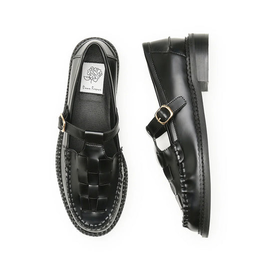 【新品預訂】日本製Emma Francis T字型鞋帶樂福鞋 (黑色)(2004b-P 101) BLK