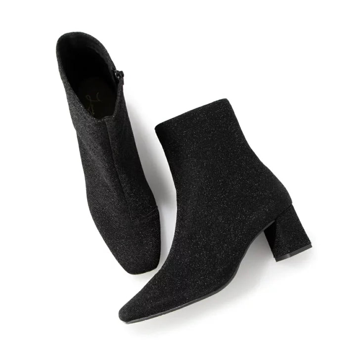 日本製 Launa Lea 6cm閃閃方頭短靴 (582)(黑色Z/Black Z)