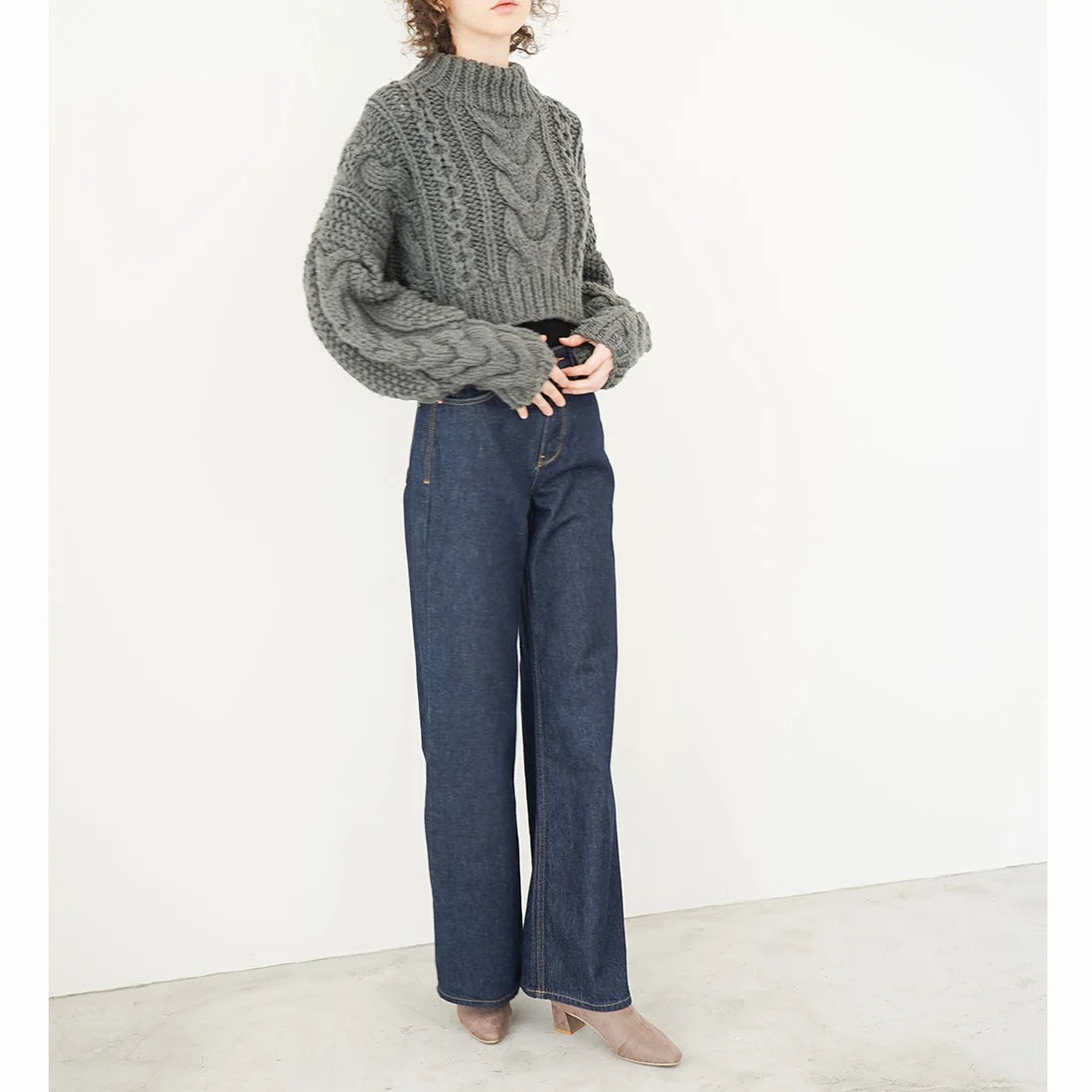 日本製 Launa Lea 4cm 彈性方頭短靴 (587)(淺杏色/L beige S)