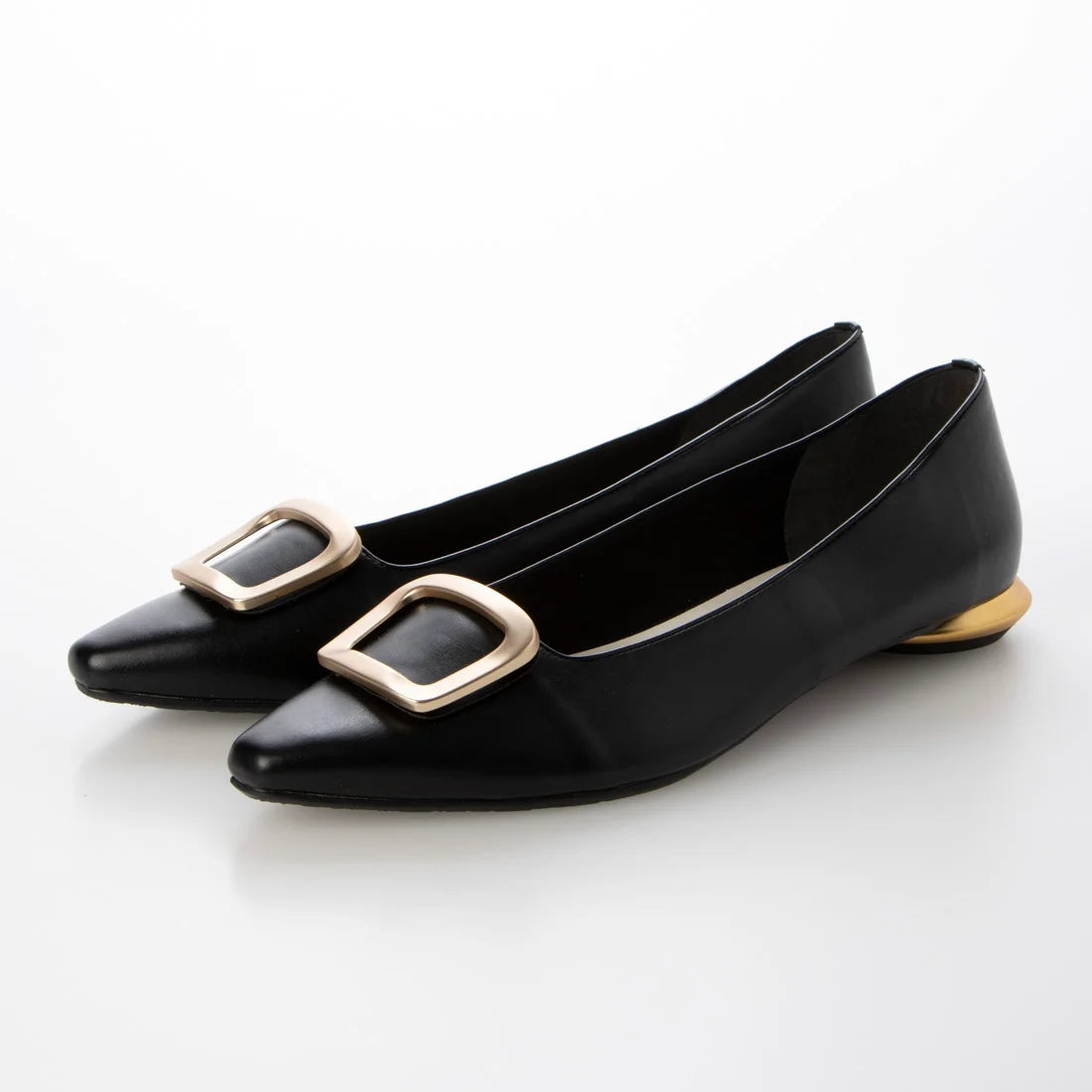 日本製 Launa lea 方扣平底樂福鞋( 576 ) (黑色/Black)