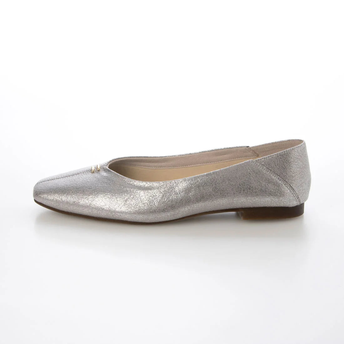 【新品預訂】日本製 Lauf Oletta 簡約金色配件踩踭平底鞋 (LH103 Silver-S) (銀色)