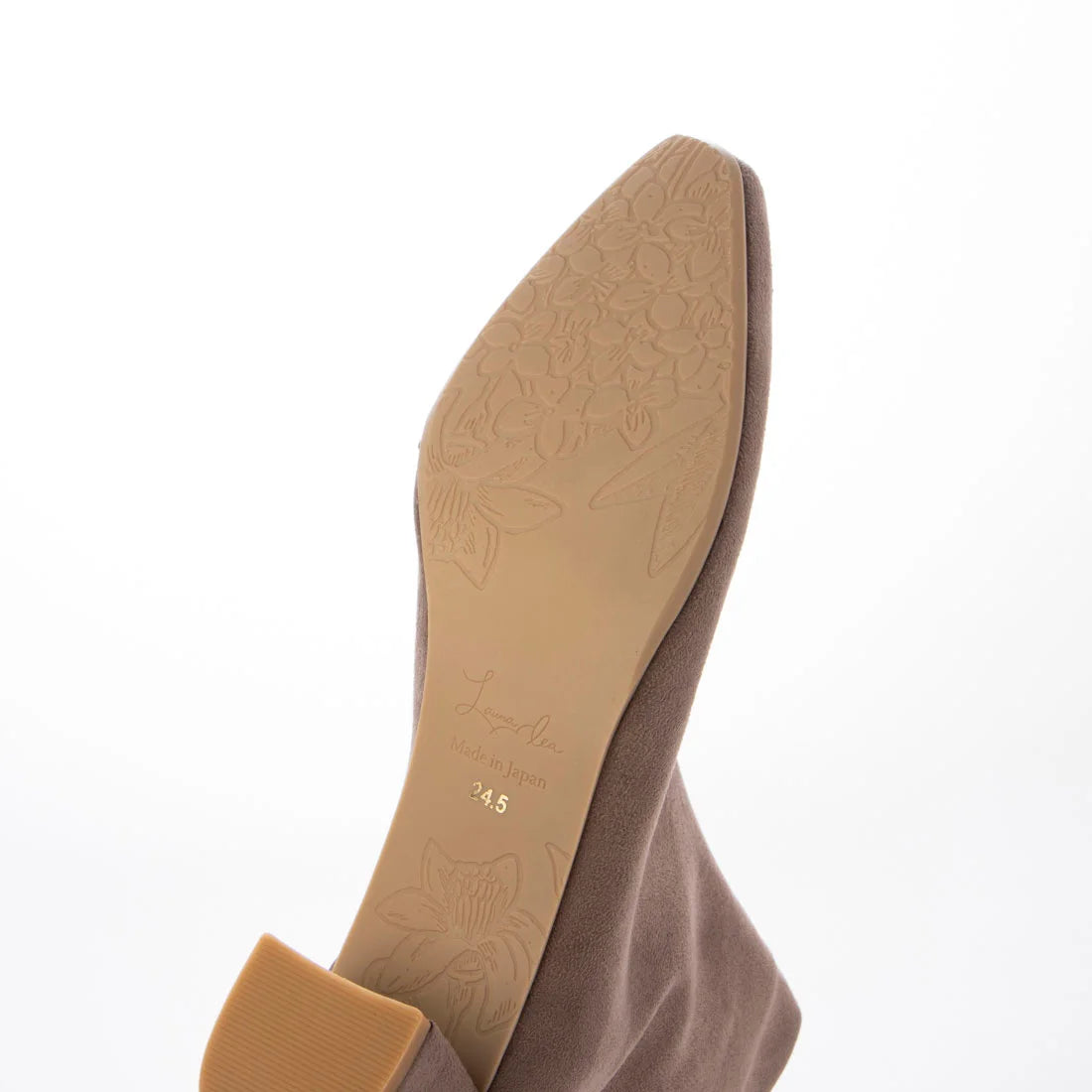 日本製 Launa Lea 4cm 彈性方頭短靴 (587)(淺杏色/L beige S)