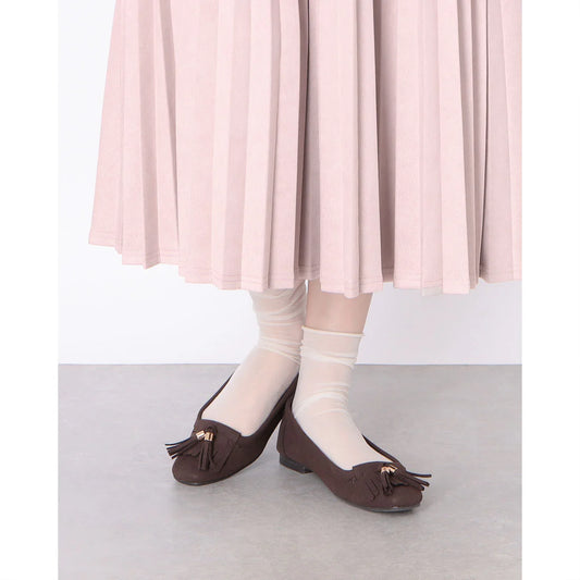 【新品預訂】日本製 Lauf Oletta 鑲邊流蘇設計的氣質平底鞋(LH120 D Brown-S) (深棕色)