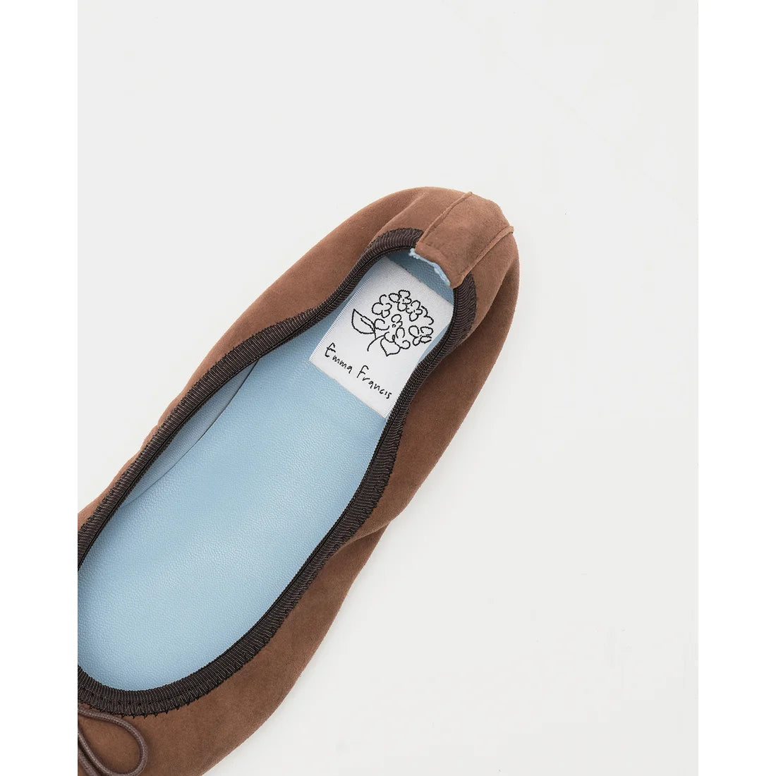 日本製【珍珠色調防水】Emma Francis 真皮 圓頭平底芭蕾舞鞋(02b-L S104)(Brown leather suede)(ブラウン レザースエード)