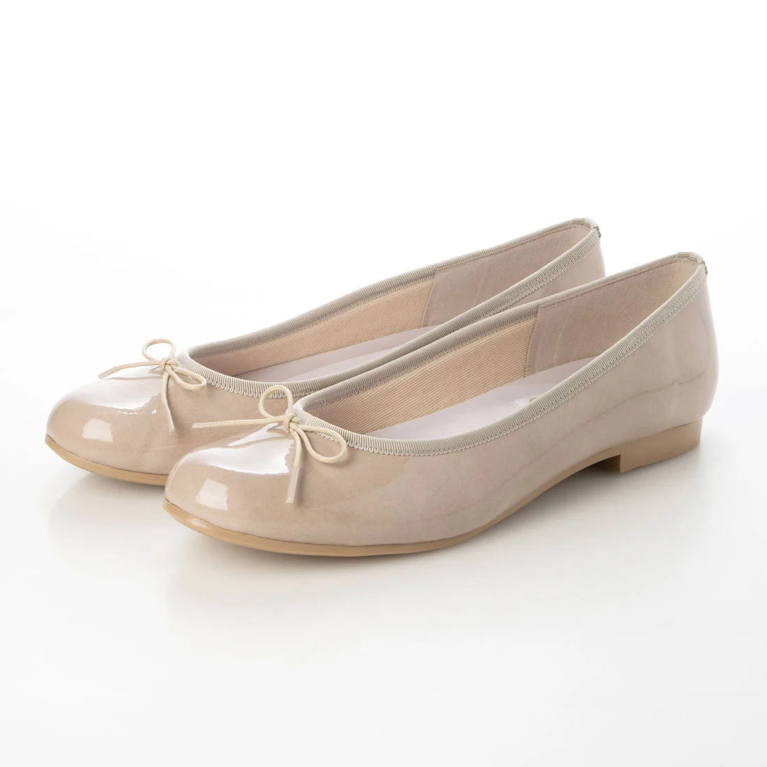 日本製 Launa lea 蝴蝶結圓頭亮面芭蕾晴雨鞋( RB1401A ) (杏色/Beige)