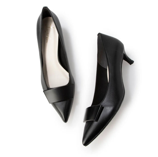 日本製 Launa Lea 5cm方扣尖頭高跟鞋 (573) (黑色 / Black)