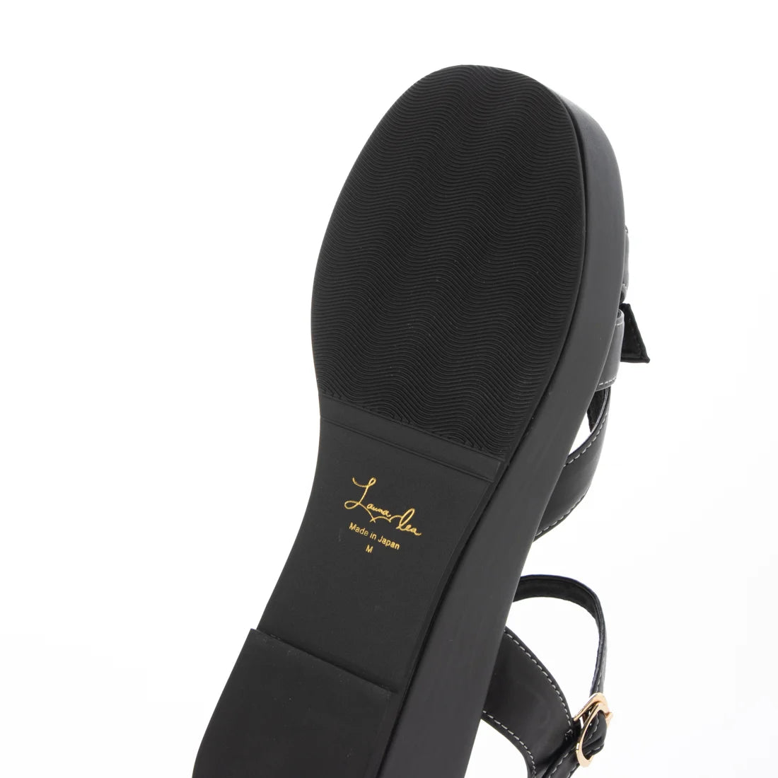 【新品預訂】日本製 Launa Lea 5cm踭蝴蝶結帶厚底涼鞋(629)(黑色/ Black)