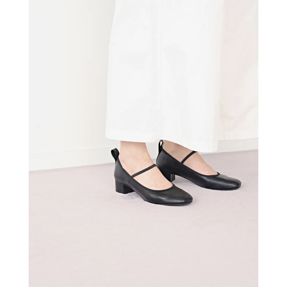 日本製 Emma Francis 鬆緊帶 4cm 高跟鞋 (黑色光面) 4002b-P 101 BLK