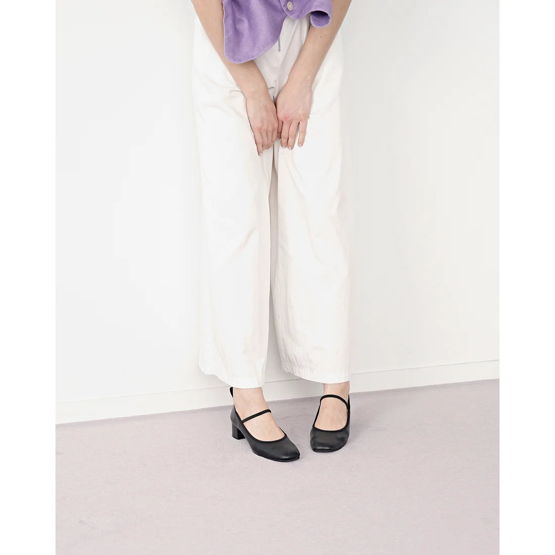 日本製 Emma Francis 鬆緊帶 4cm 高跟鞋 (黑色光面) 4002b-P 101 BLK