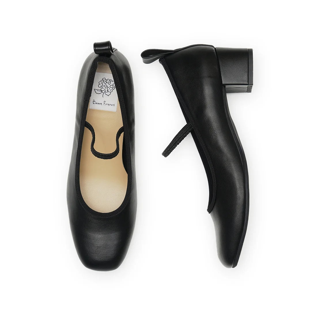 日本製 Emma Francis 鬆緊帶 4cm 高跟鞋 (黑色光面) 4002b-P 101 BLK